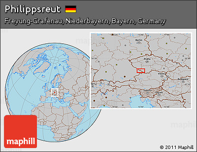 Gray Location Map of Philippsreut