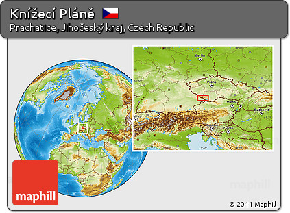 Physical Location Map of Knížecí Pláně