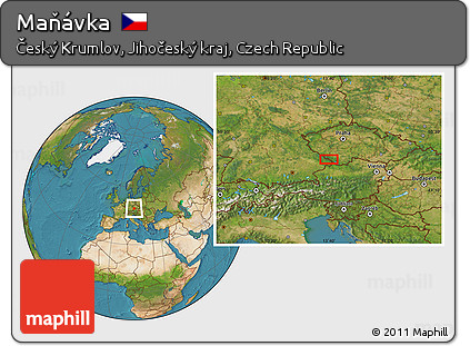 Satellite Location Map of Maňávka