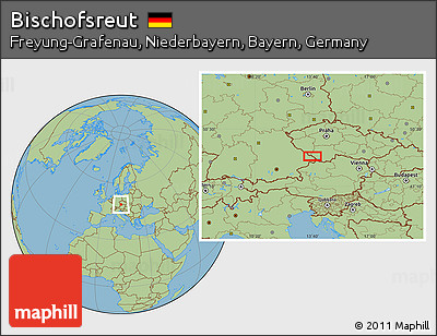 Savanna Style Location Map of Bischofsreut
