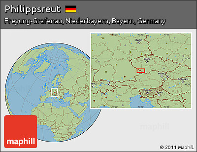Savanna Style Location Map of Philippsreut