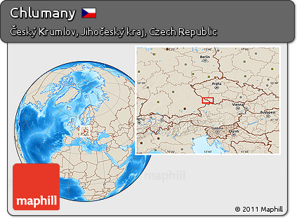 Shaded Relief Location Map of Chlumany
