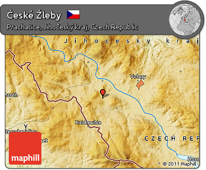 Physical Map of České Žleby