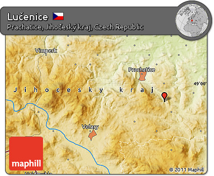 Physical Map of Lučenice