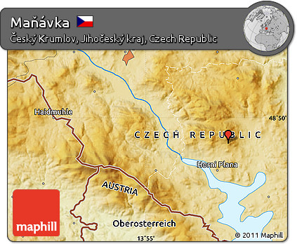 Physical Map of Maňávka