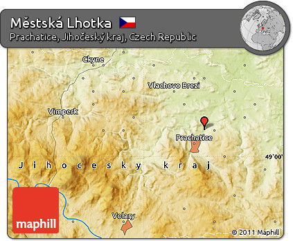 Physical Map of Městská Lhotka