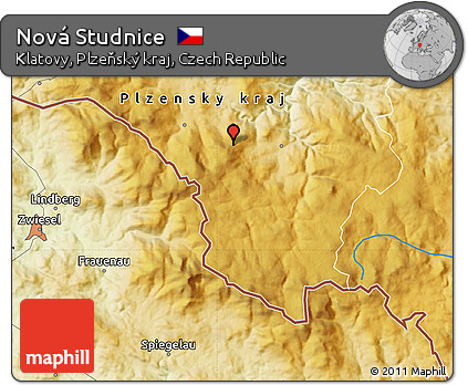 Physical Map of Nová Studnice