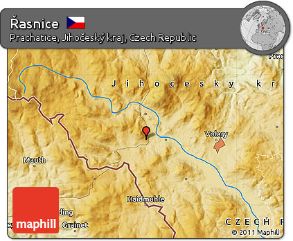 Physical Map of Řasnice