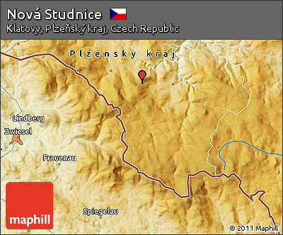 Physical Map of Nová Studnice