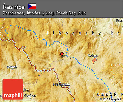 Physical Map of Řasnice