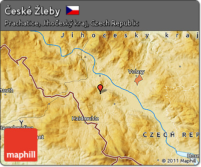Physical Map of České Žleby