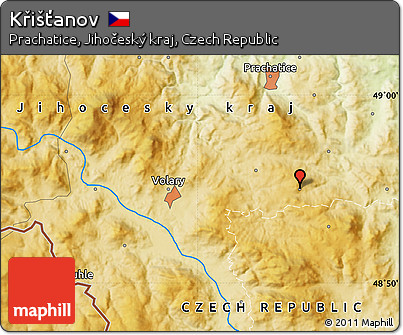 Physical Map of Křišťanov