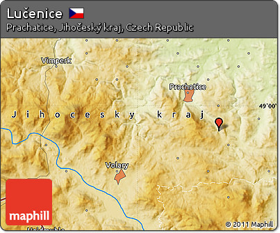 Physical Map of Lučenice