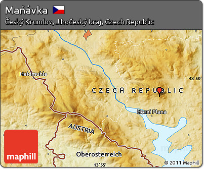 Physical Map of Maňávka