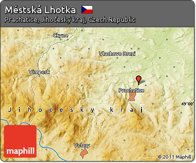 Physical Map of Městská Lhotka