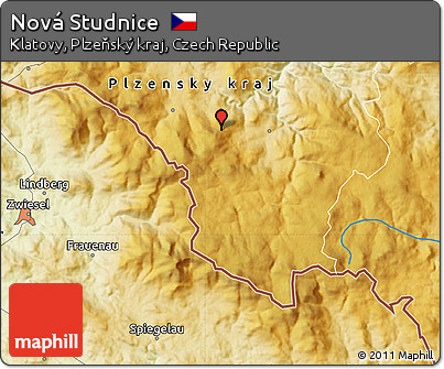 Physical Map of Nová Studnice