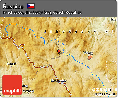 Physical Map of Řasnice