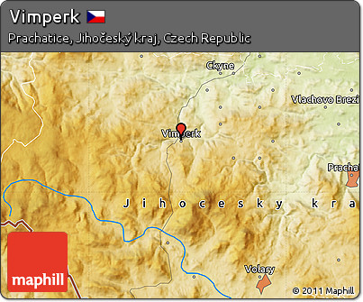 Physical Map of Vimperk