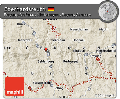 Shaded Relief Map of Eberhardsreuth