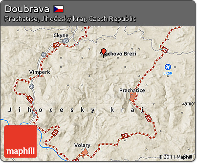 Shaded Relief Map of Doubrava