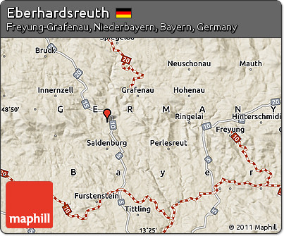 Shaded Relief Map of Eberhardsreuth