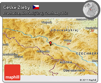 Physical Panoramic Map of České Žleby