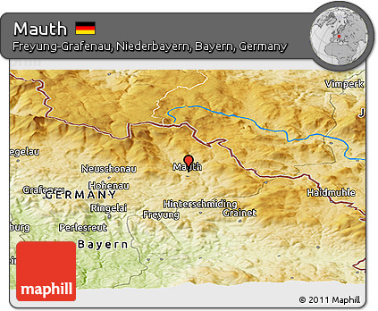 Physical Panoramic Map of Mauth