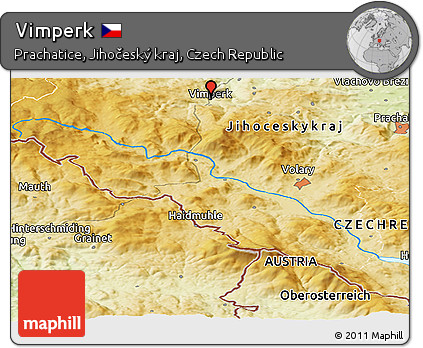 Physical Panoramic Map of Vimperk