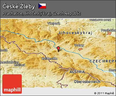 Physical Panoramic Map of České Žleby