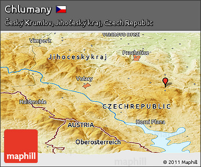 Physical Panoramic Map of Chlumany