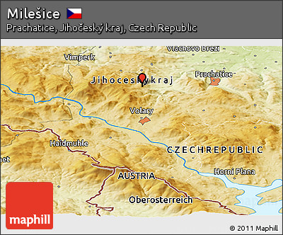 Physical Panoramic Map of Milešice