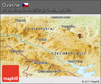 Physical Panoramic Map of Ovesné