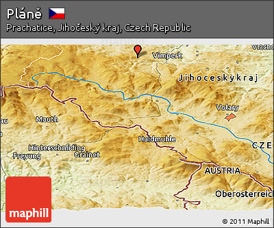 Physical Panoramic Map of Pláně