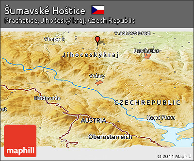 Physical Panoramic Map of Šumavské Hoštice