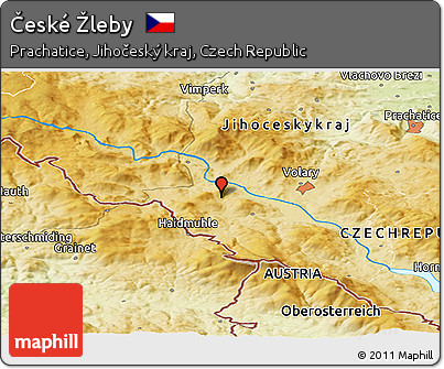 Physical Panoramic Map of České Žleby