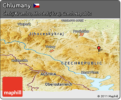 Physical Panoramic Map of Chlumany
