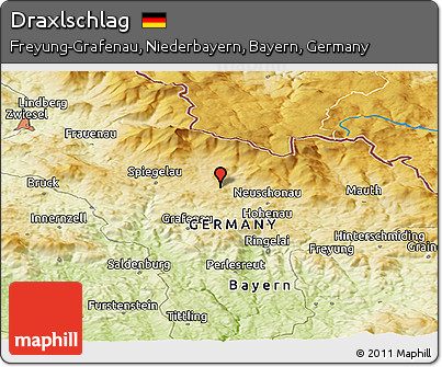 Physical Panoramic Map of Draxlschlag