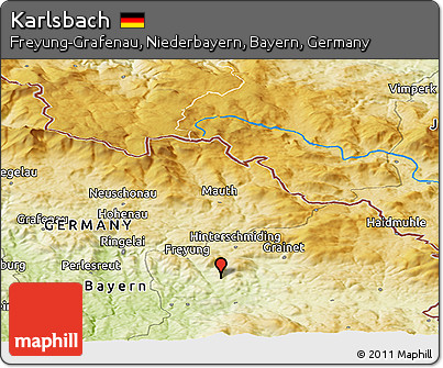 Physical Panoramic Map of Karlsbach