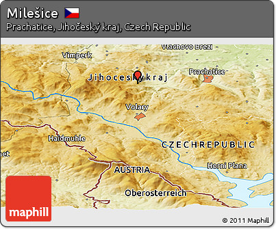 Physical Panoramic Map of Milešice