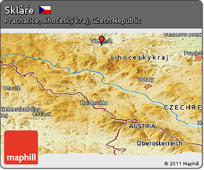 Physical Panoramic Map of Skláře