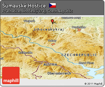 Physical Panoramic Map of Šumavské Hoštice