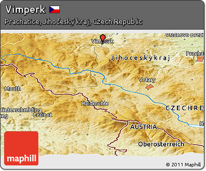 Physical Panoramic Map of Vimperk