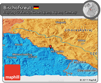 Political Panoramic Map of Bischofsreut