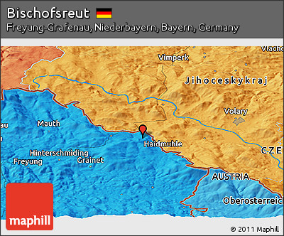 Political Panoramic Map of Bischofsreut