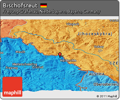 Political Panoramic Map of Bischofsreut