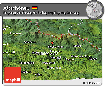 Satellite Panoramic Map of Altschönau