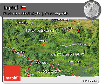 Satellite Panoramic Map of Leptač