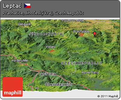 Satellite Panoramic Map of Leptač