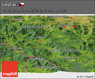 Satellite Panoramic Map of Leptač