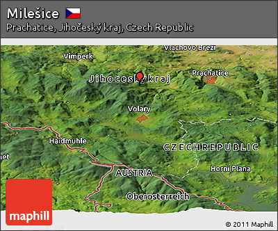 Satellite Panoramic Map of Milešice